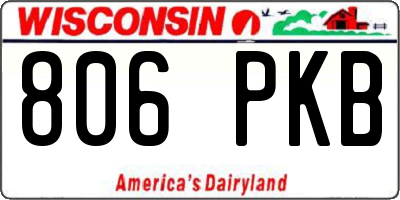 WI license plate 806PKB
