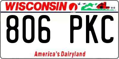 WI license plate 806PKC