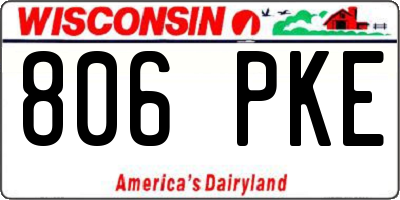 WI license plate 806PKE