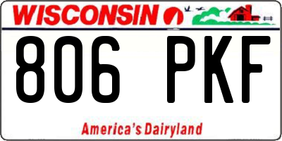 WI license plate 806PKF