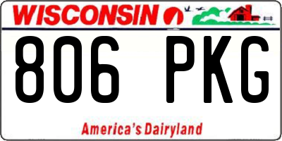 WI license plate 806PKG