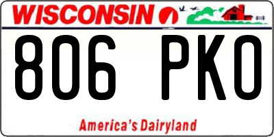WI license plate 806PKO