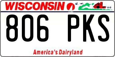 WI license plate 806PKS