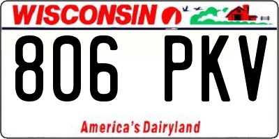 WI license plate 806PKV