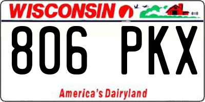 WI license plate 806PKX