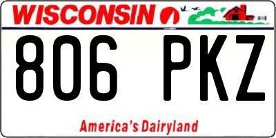 WI license plate 806PKZ