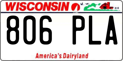 WI license plate 806PLA