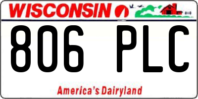 WI license plate 806PLC