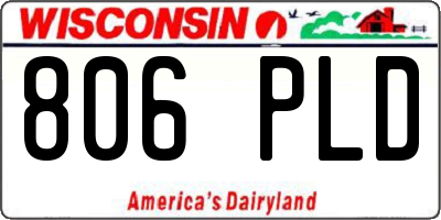 WI license plate 806PLD