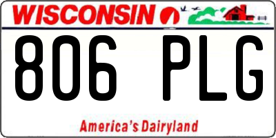 WI license plate 806PLG