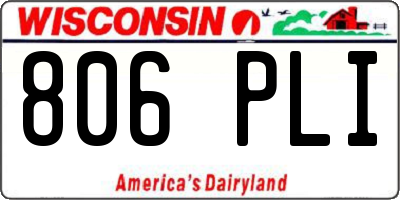 WI license plate 806PLI