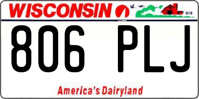 WI license plate 806PLJ