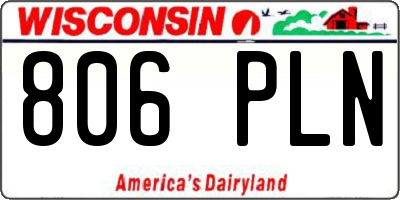 WI license plate 806PLN