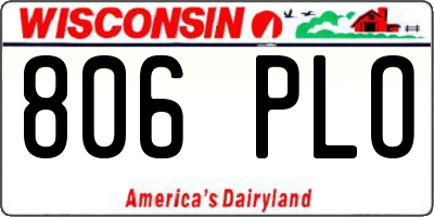 WI license plate 806PLO