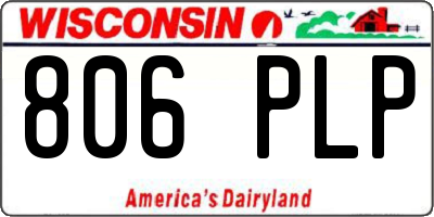 WI license plate 806PLP