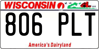 WI license plate 806PLT