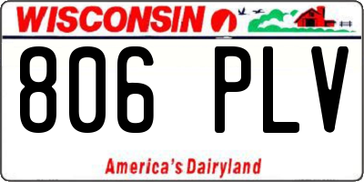 WI license plate 806PLV