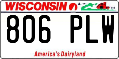 WI license plate 806PLW