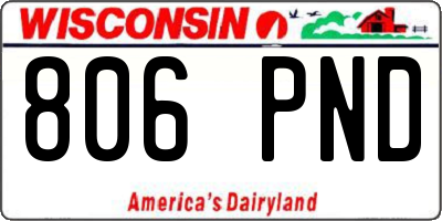 WI license plate 806PND