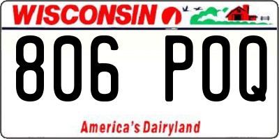 WI license plate 806POQ