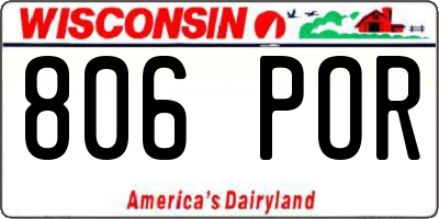 WI license plate 806POR