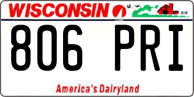 WI license plate 806PRI