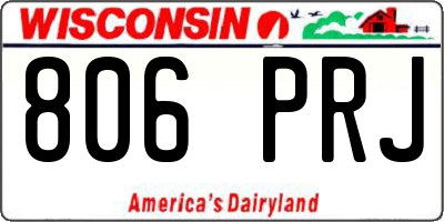 WI license plate 806PRJ