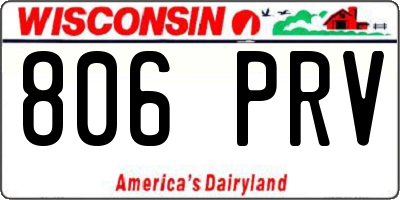 WI license plate 806PRV