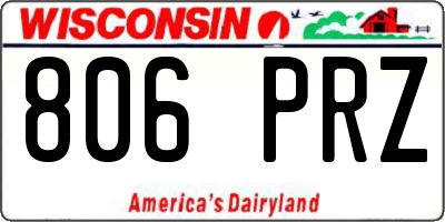 WI license plate 806PRZ