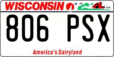 WI license plate 806PSX