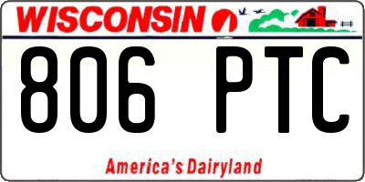 WI license plate 806PTC