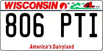 WI license plate 806PTI