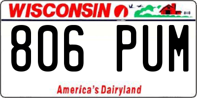 WI license plate 806PUM