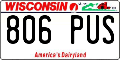 WI license plate 806PUS