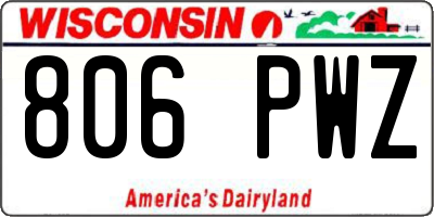 WI license plate 806PWZ