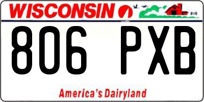 WI license plate 806PXB