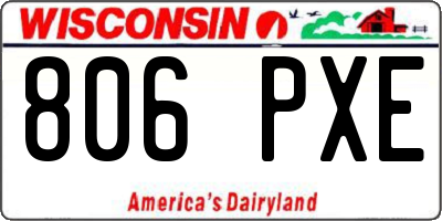WI license plate 806PXE