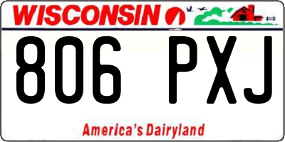 WI license plate 806PXJ