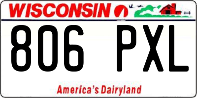 WI license plate 806PXL