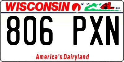 WI license plate 806PXN