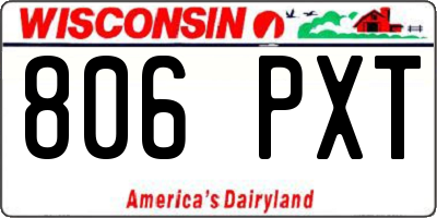 WI license plate 806PXT