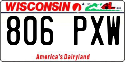 WI license plate 806PXW