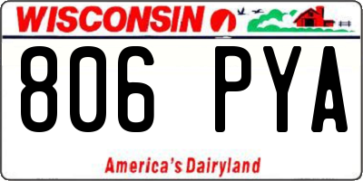 WI license plate 806PYA