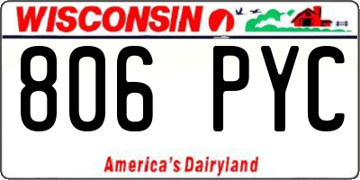 WI license plate 806PYC