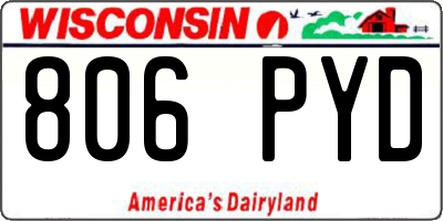WI license plate 806PYD