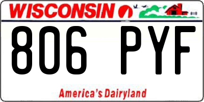 WI license plate 806PYF