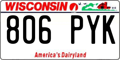 WI license plate 806PYK
