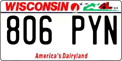 WI license plate 806PYN