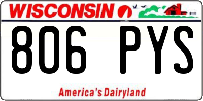 WI license plate 806PYS