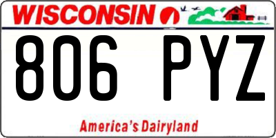 WI license plate 806PYZ
